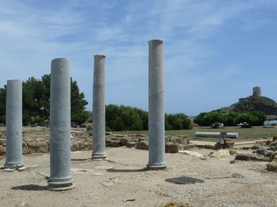 Säulen in Nora in Pula